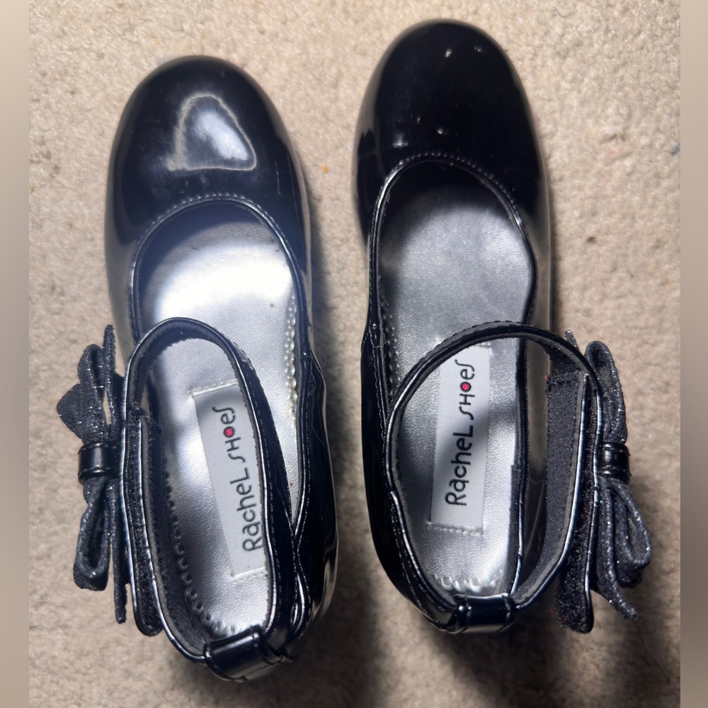 Rachel shoes Lil janet dress shoes black with glittery bow on ankle strap Sz 12 - Picture 5 of 8